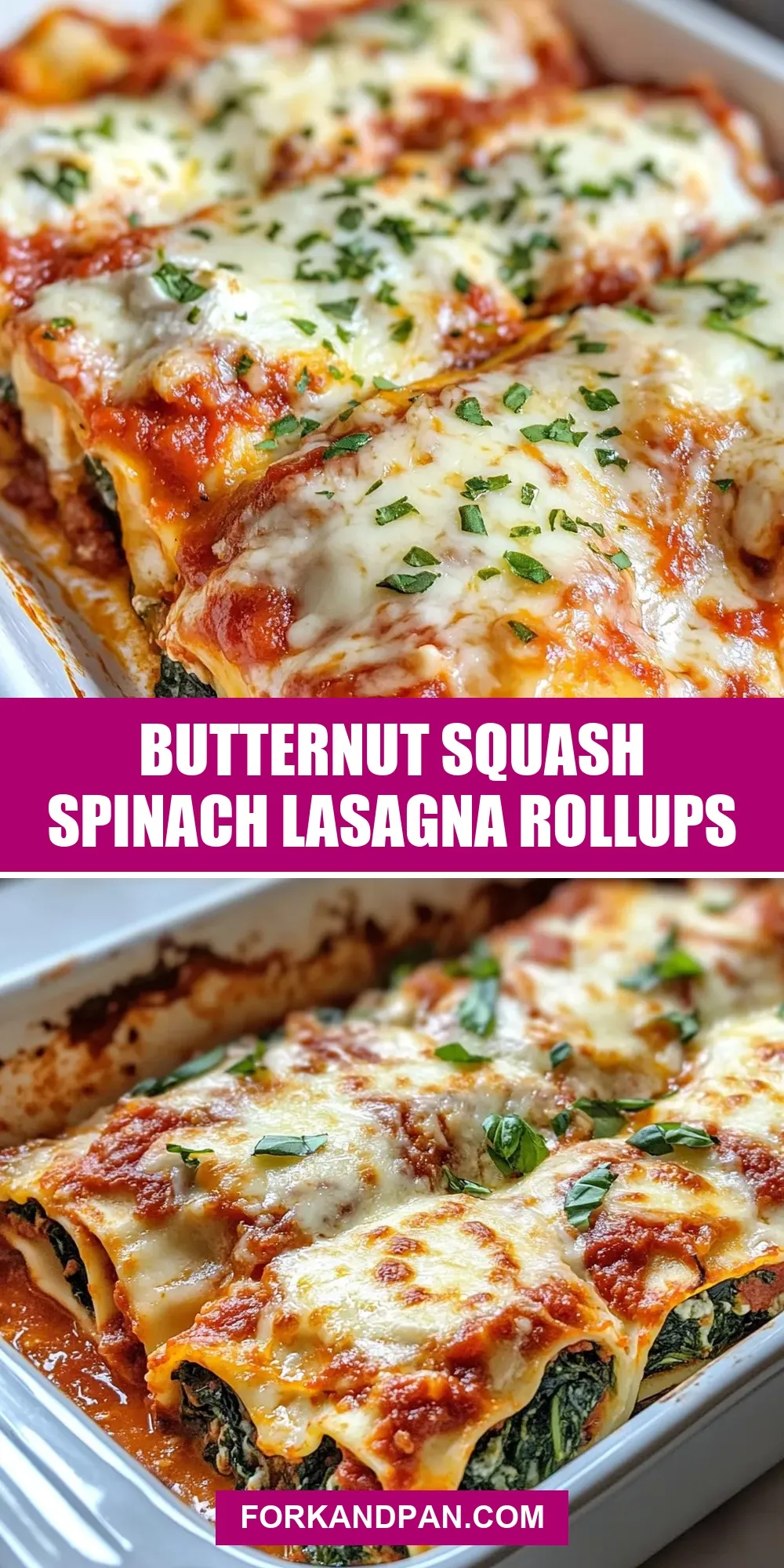 Homemade Butternut Squash Spinach Lasagna Rollups