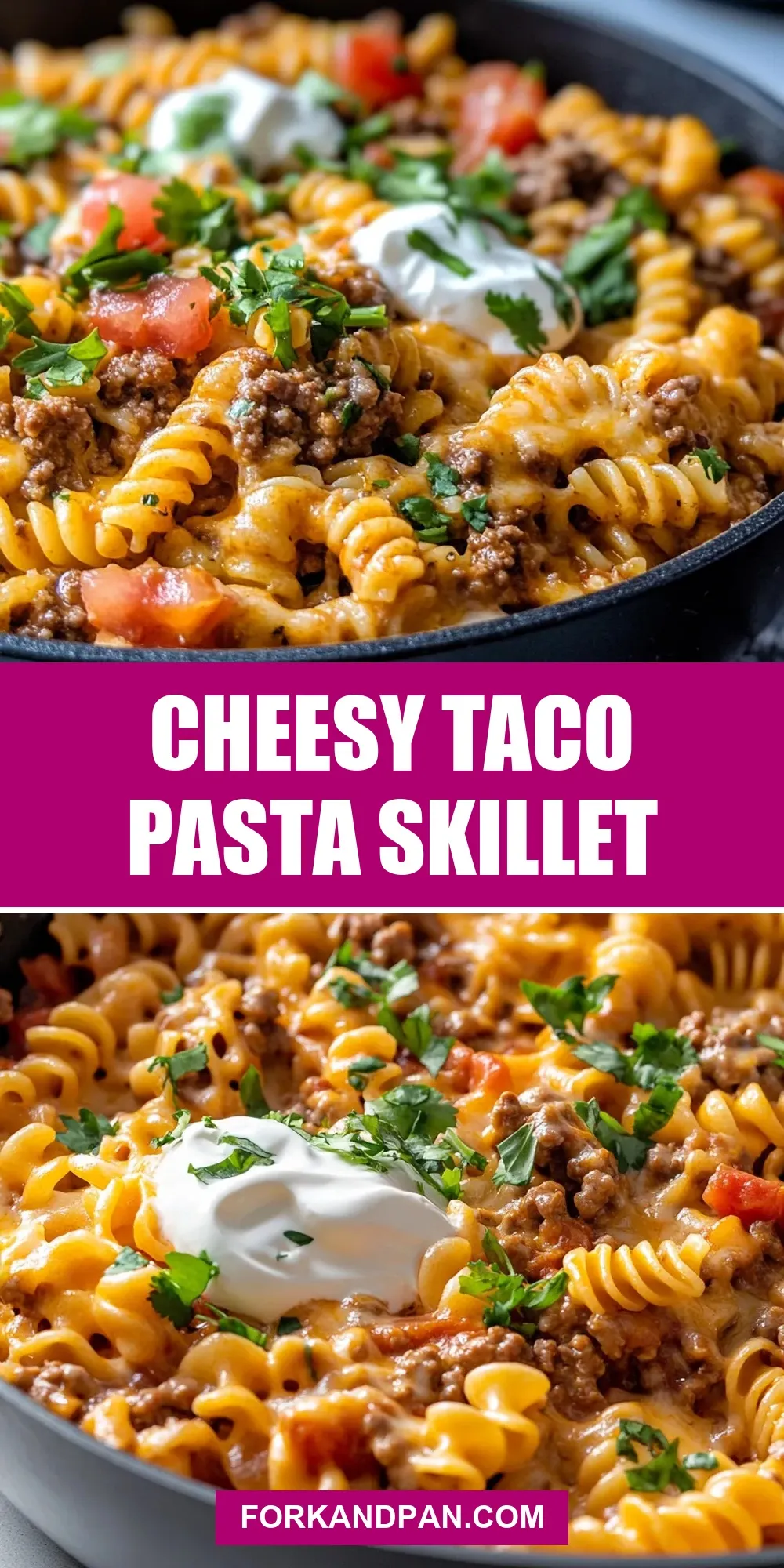 Cheesy Taco Pasta Skillet Recipe