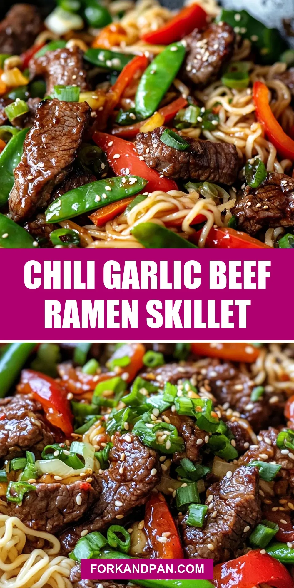 Easy Chili Garlic Beef Ramen Skillet Recipe