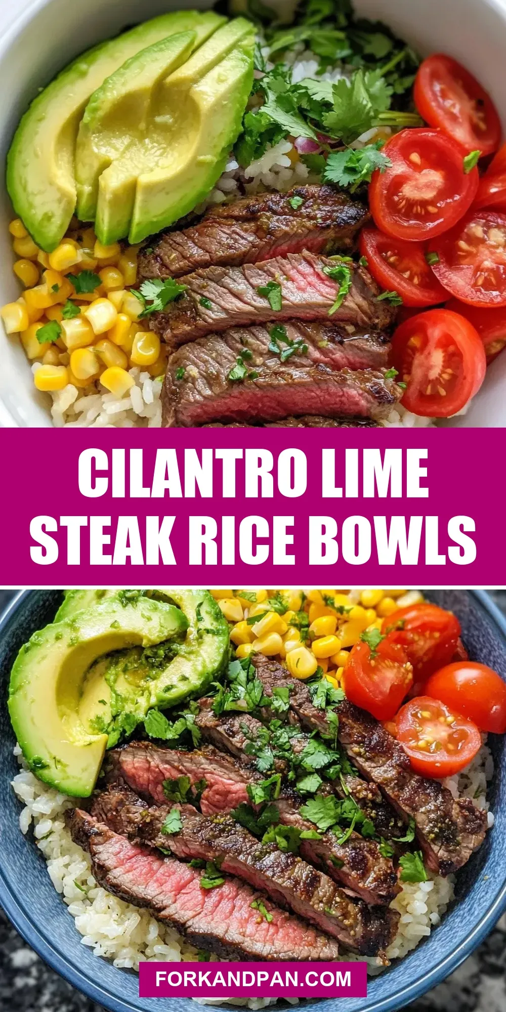 The Best Cilantro Lime Steak Rice Bowls Ever