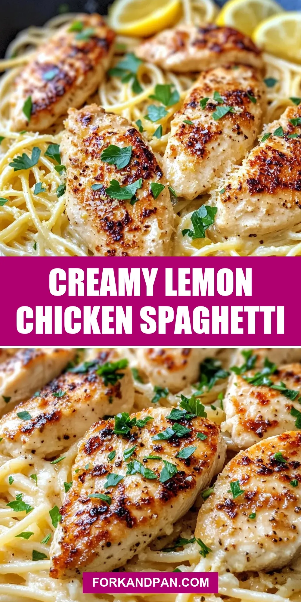 Simple Creamy Lemon Chicken Spaghetti