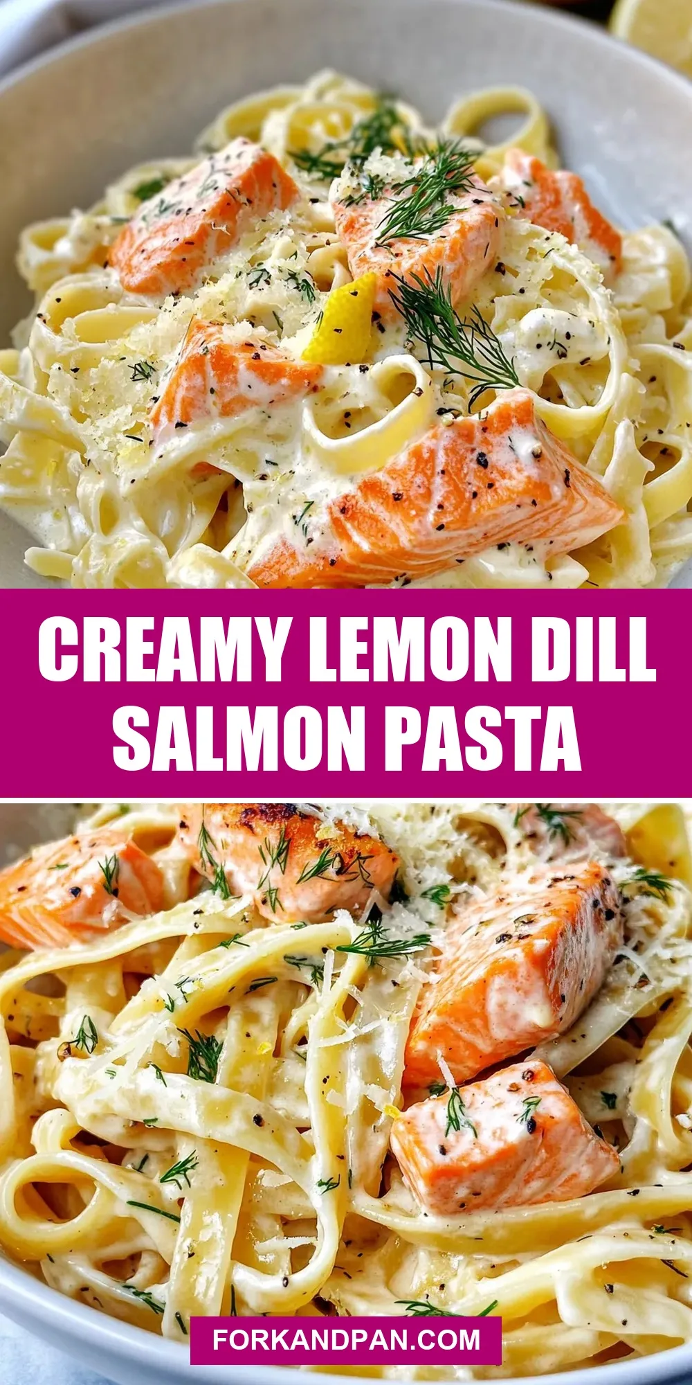 Creamy Lemon Dill Salmon Pasta Recipe