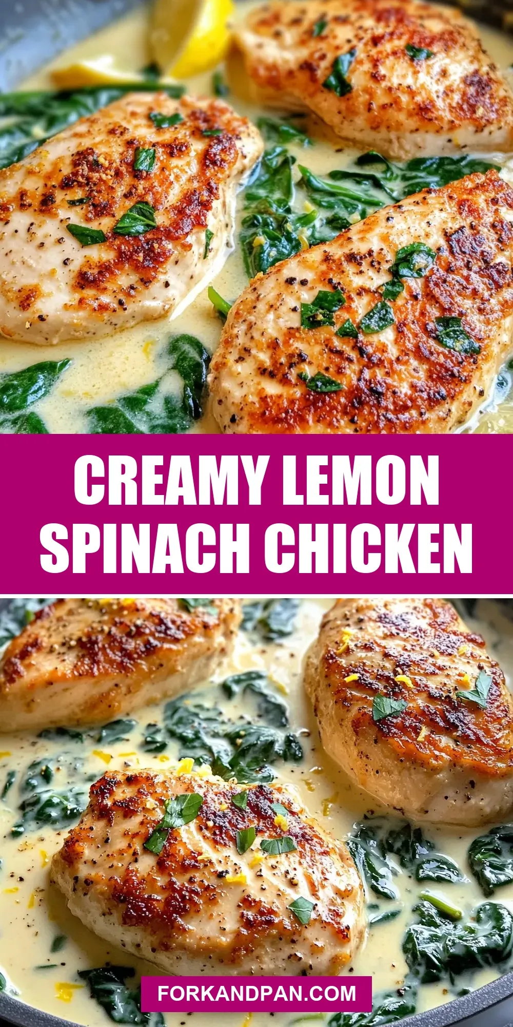 The Best Creamy Lemon Spinach Chicken Ever