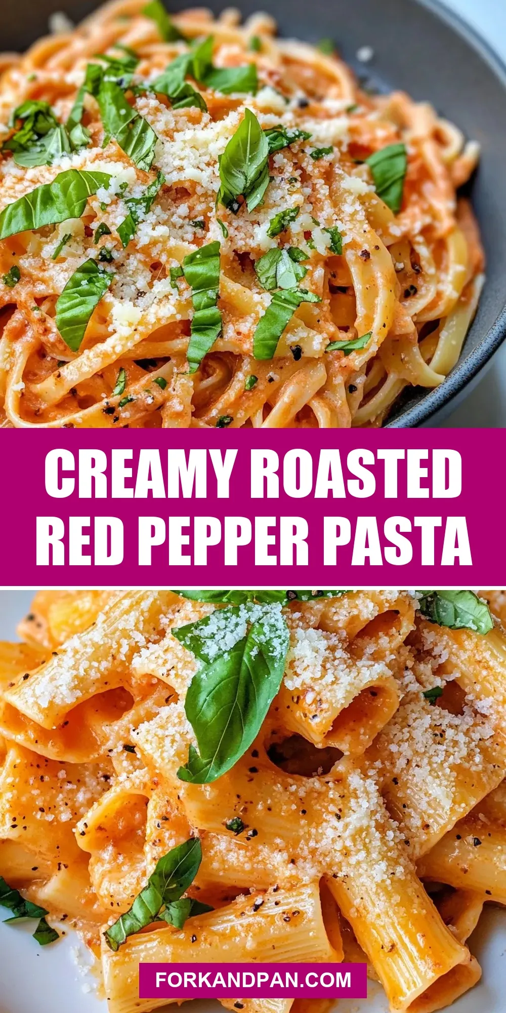 Healthy Creamy Roasted Red Pepper Pasta