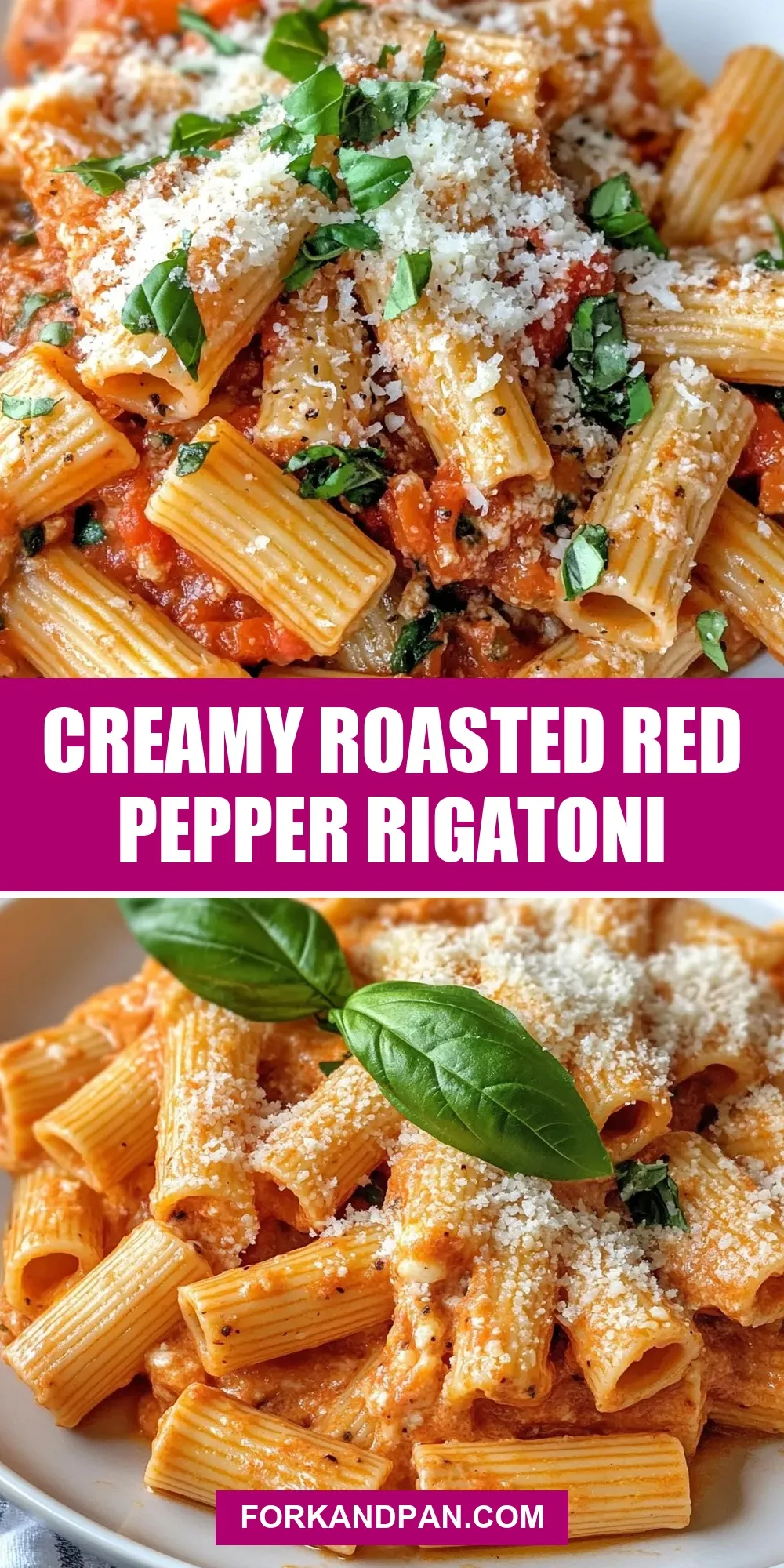 The Best Creamy Roasted Red Pepper Rigatoni Ever