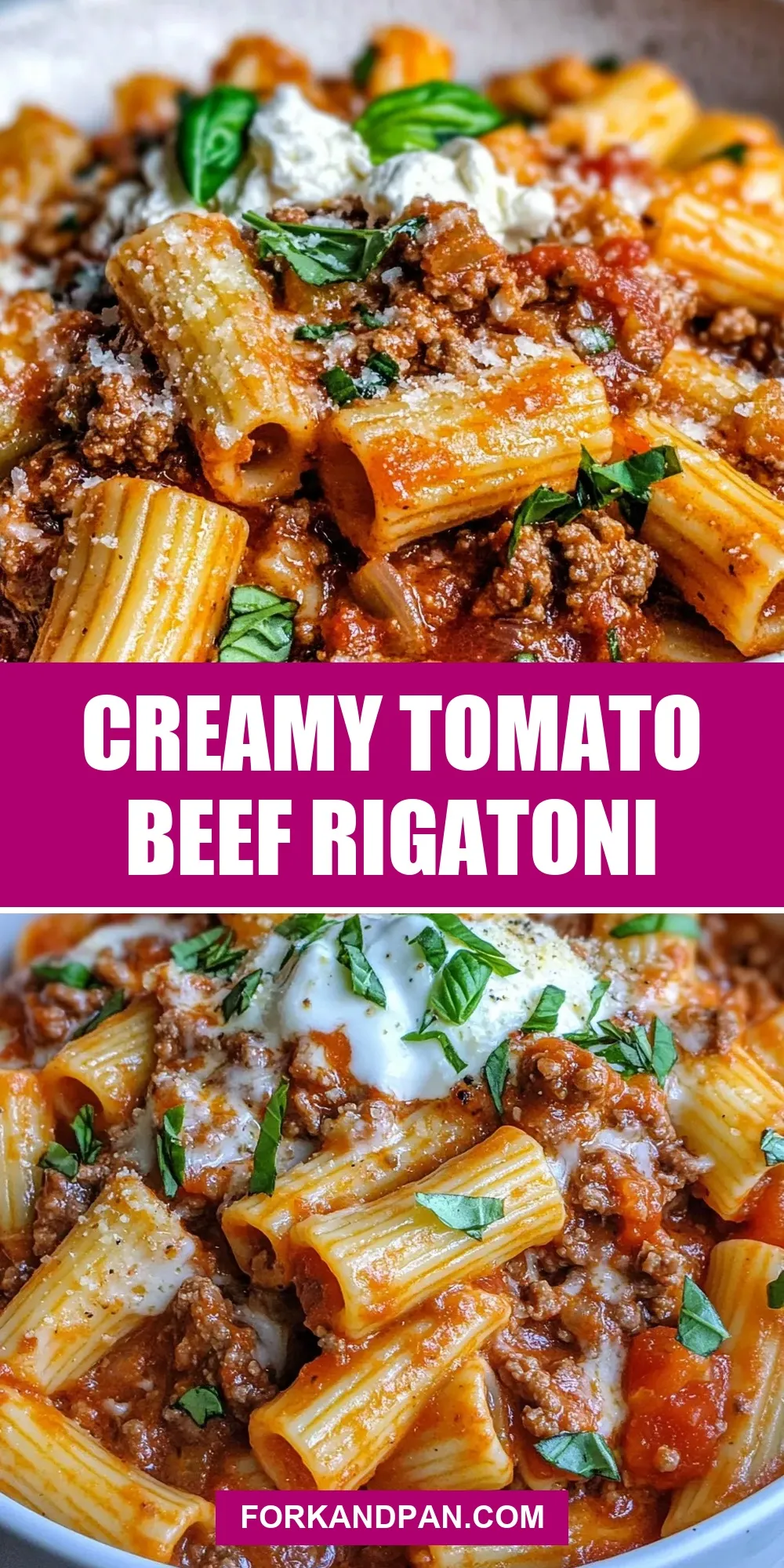 Creamy Tomato Beef Rigatoni Recipe