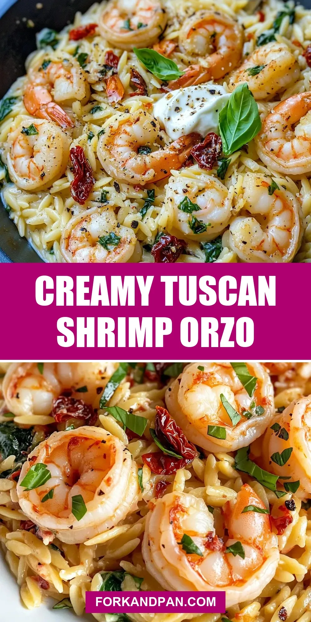 The Best Creamy Tuscan Shrimp Orzo Ever