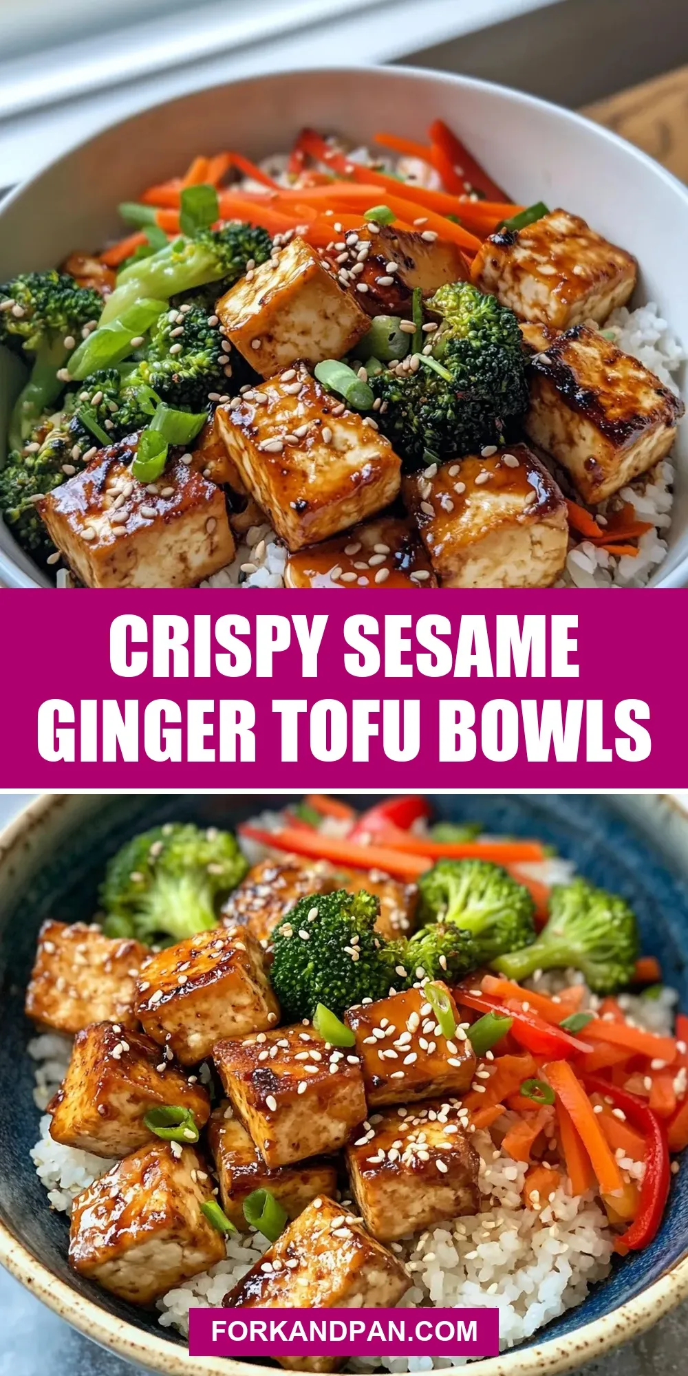 Crispy Sesame Ginger Tofu Bowls Recipe