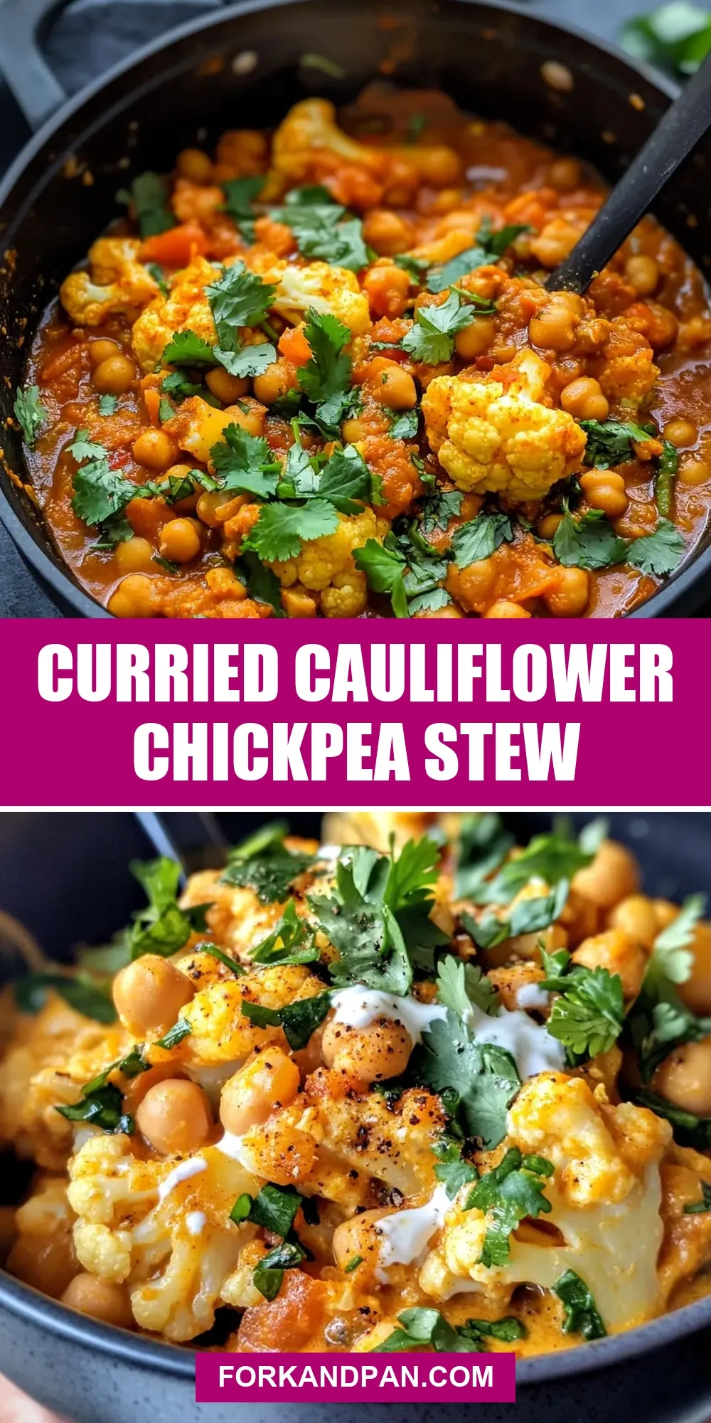 Curried Cauliflower Chickpea Stew (Irresistible & Delicious)