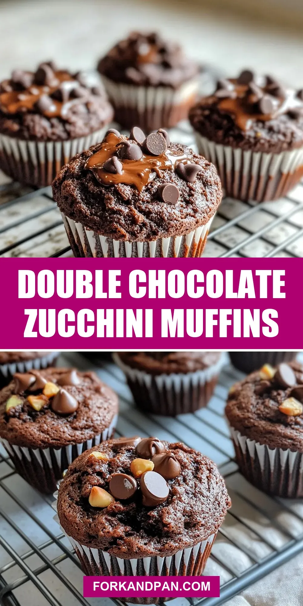 Quick Double Chocolate Zucchini Muffins