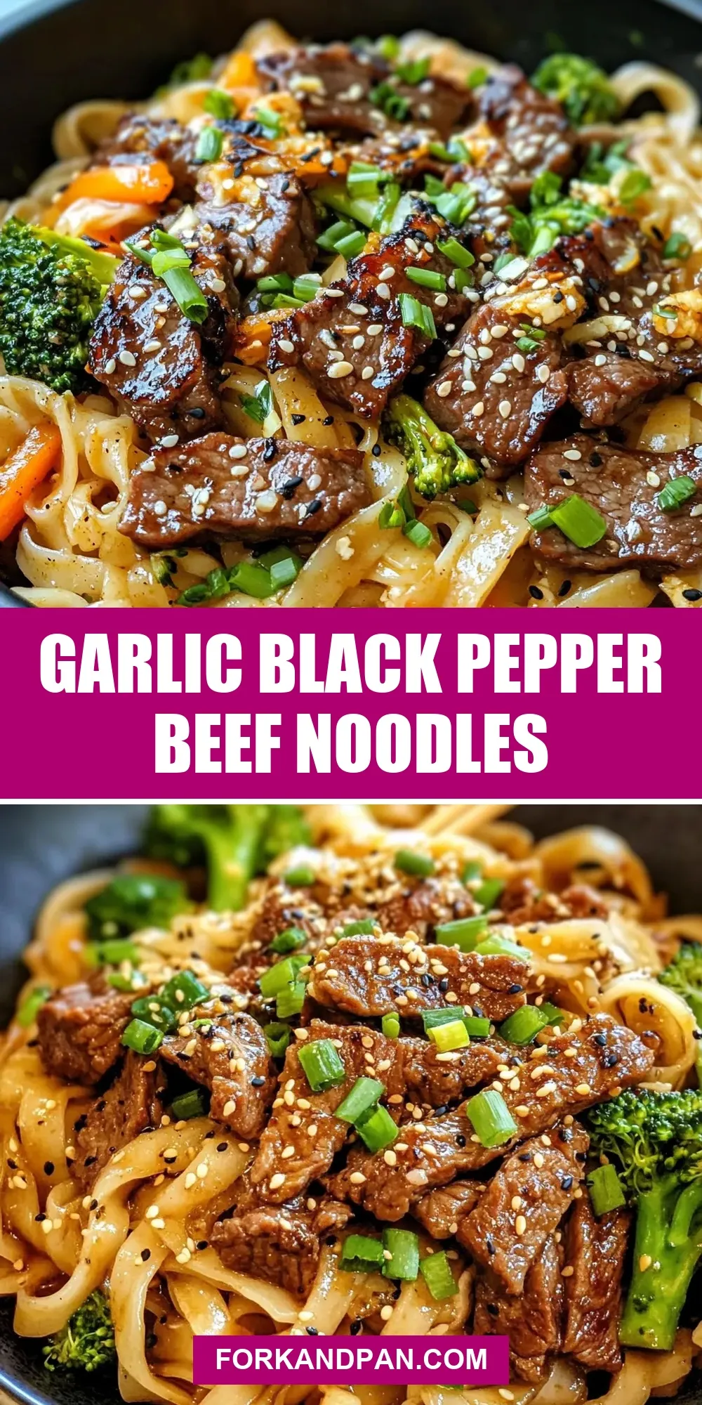 Garlic Black Pepper Beef Noodles Recipe