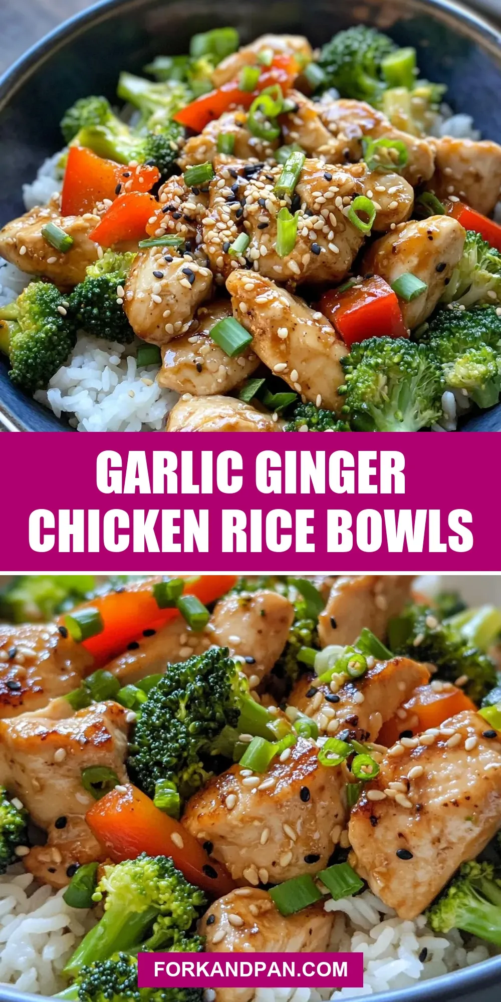 Flavorful Garlic Ginger Chicken Rice Bowls