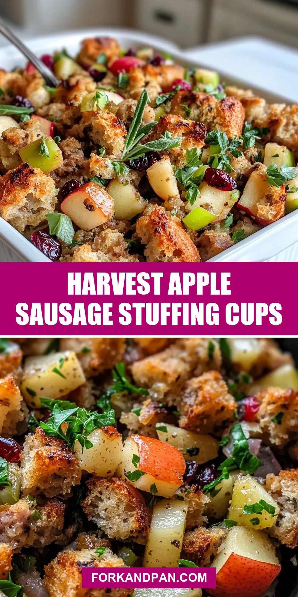 Easy Harvest Apple Sausage Stuffing Cups Recipe