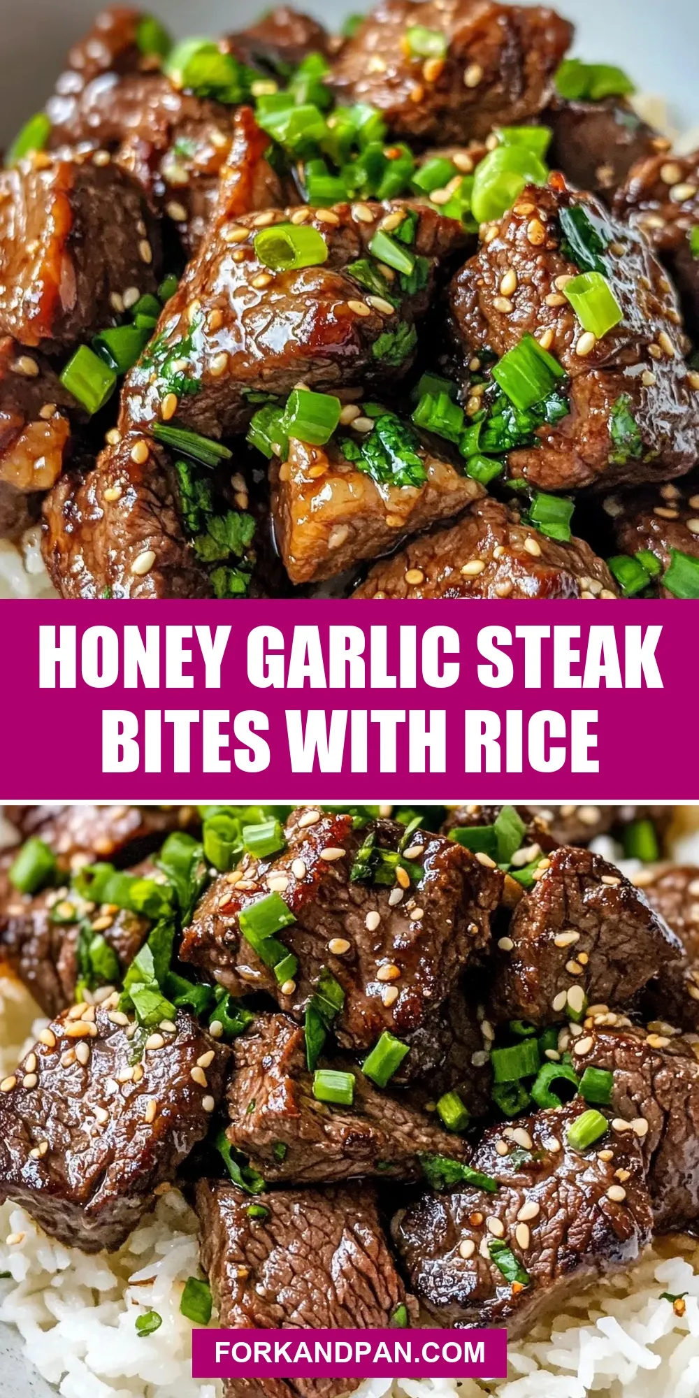 Honey Garlic Steak Bites With Rice Recipe