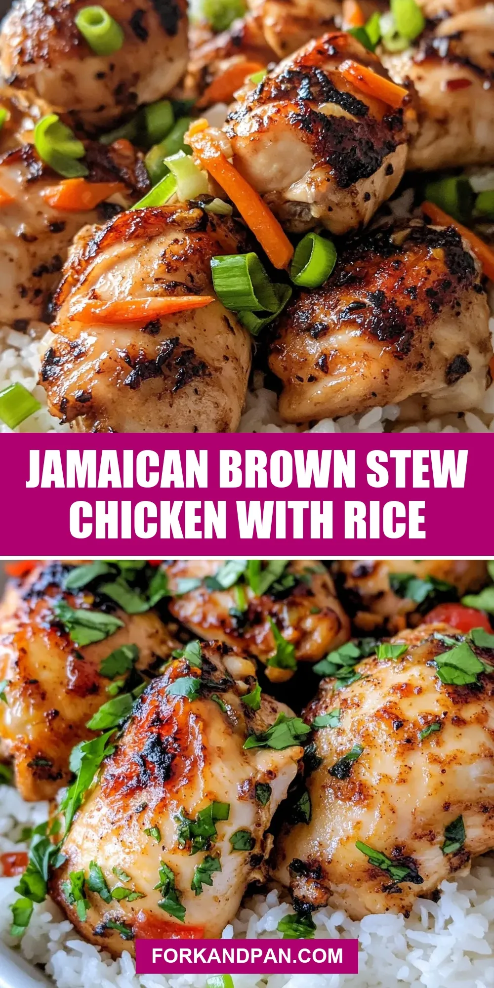 Jamaican Brown Stew Chicken With Rice Recipe