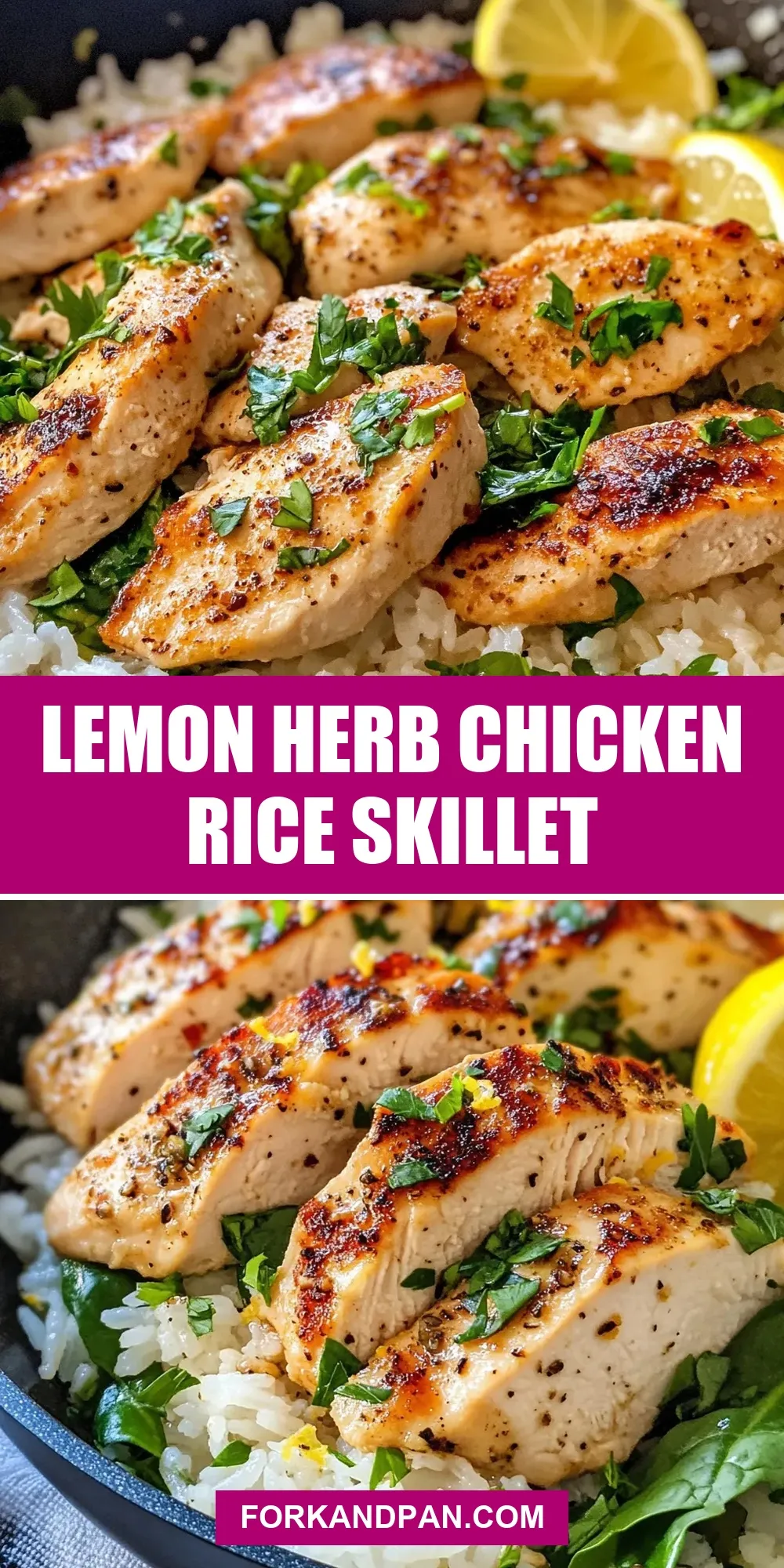 Flavorful Lemon Herb Chicken Rice Skillet