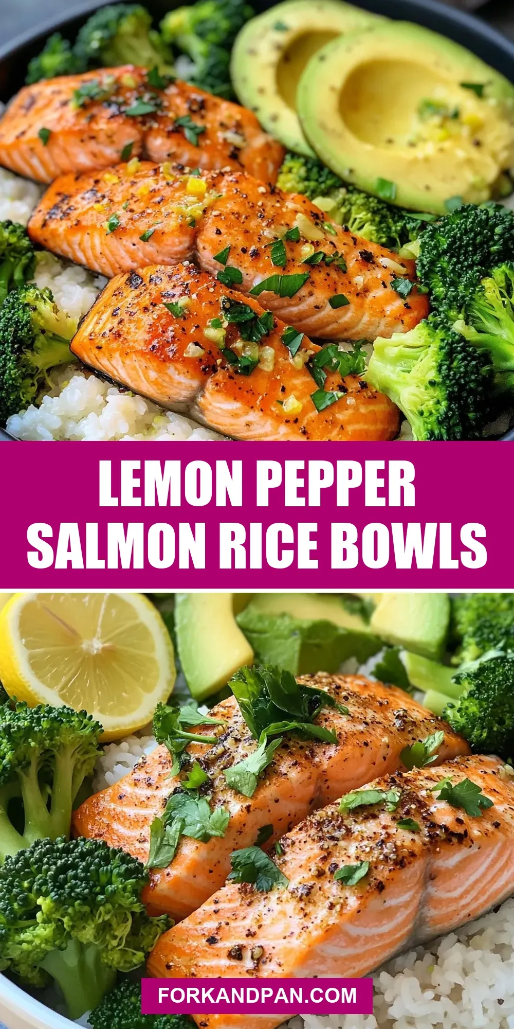 Lemon Pepper Salmon Rice Bowls Recipe