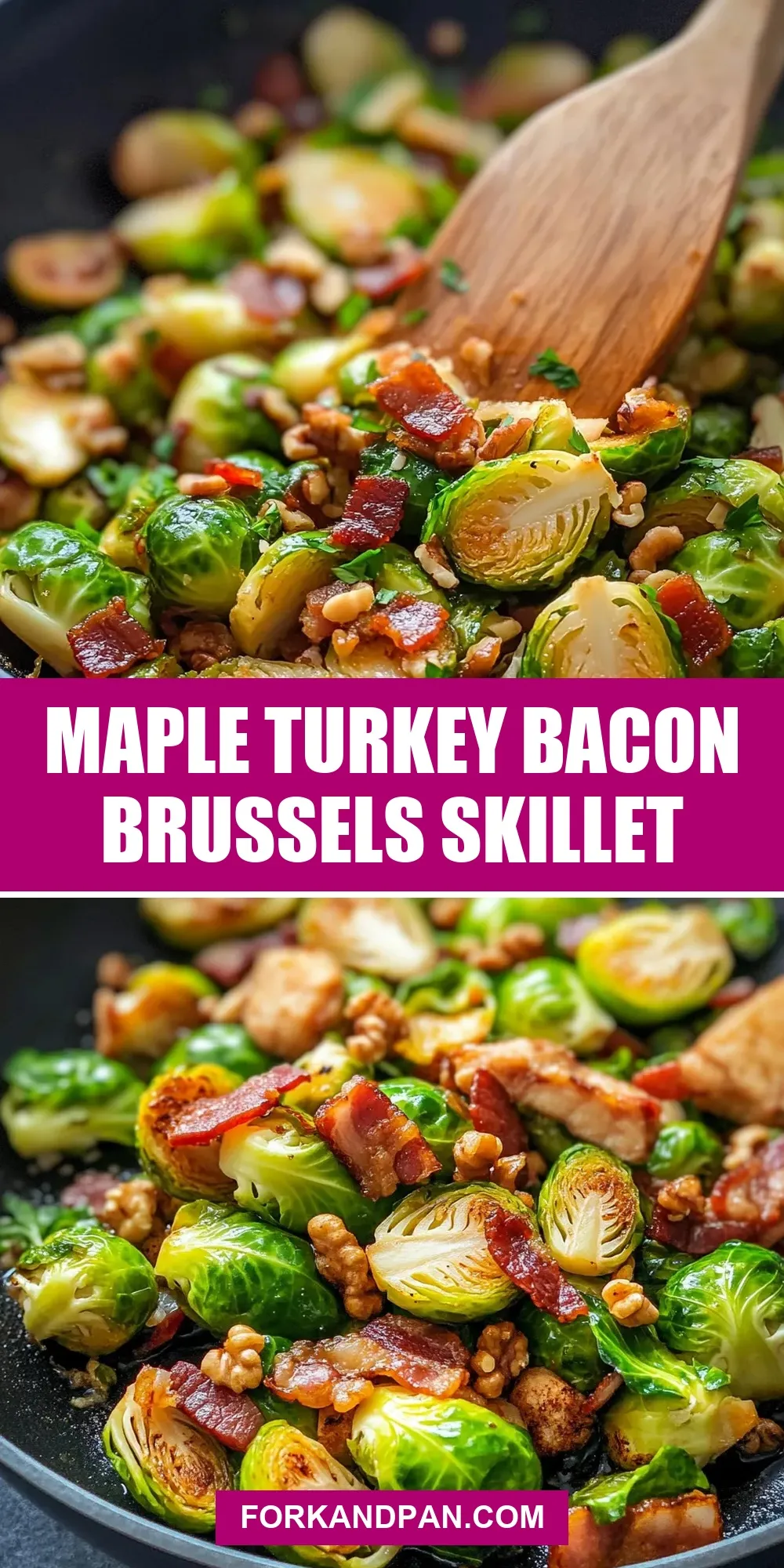 Easy Maple Turkey Bacon Brussels Skillet Recipe