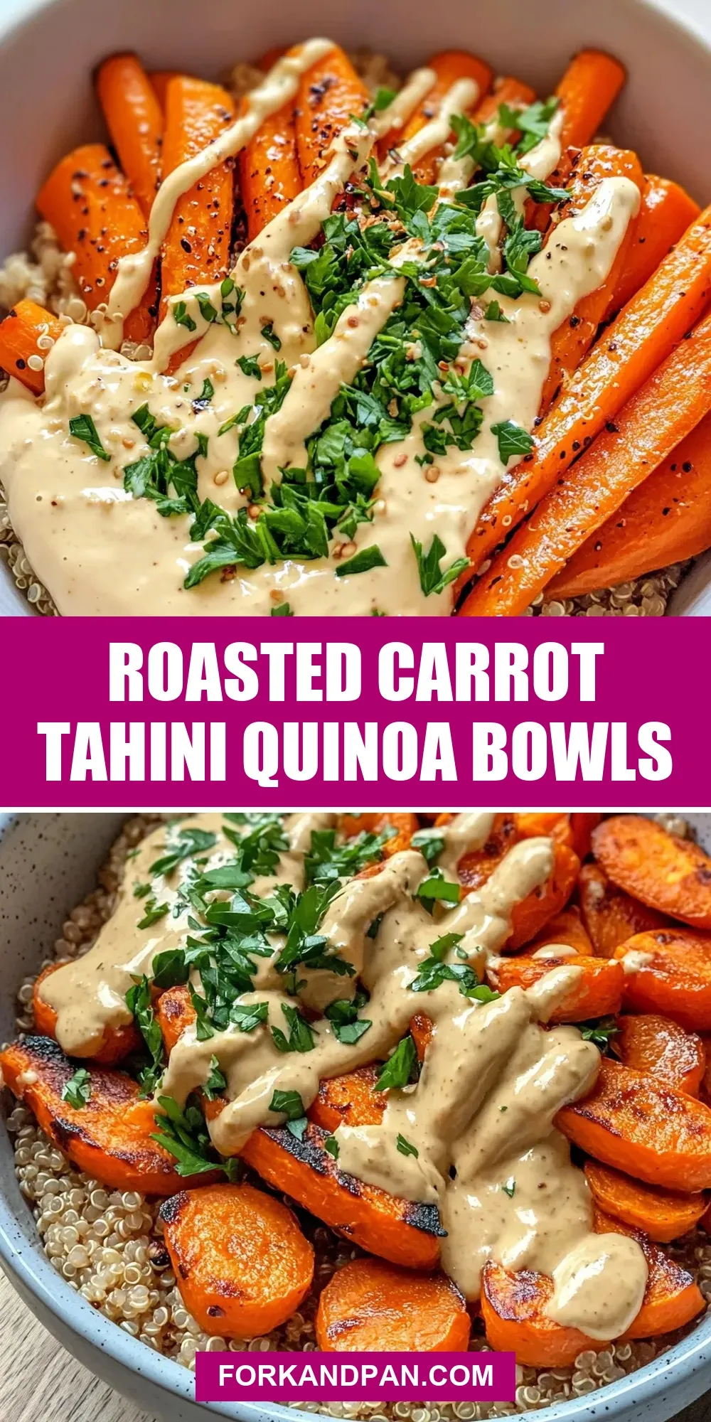 Roasted Carrot Tahini Quinoa Bowls Recipe