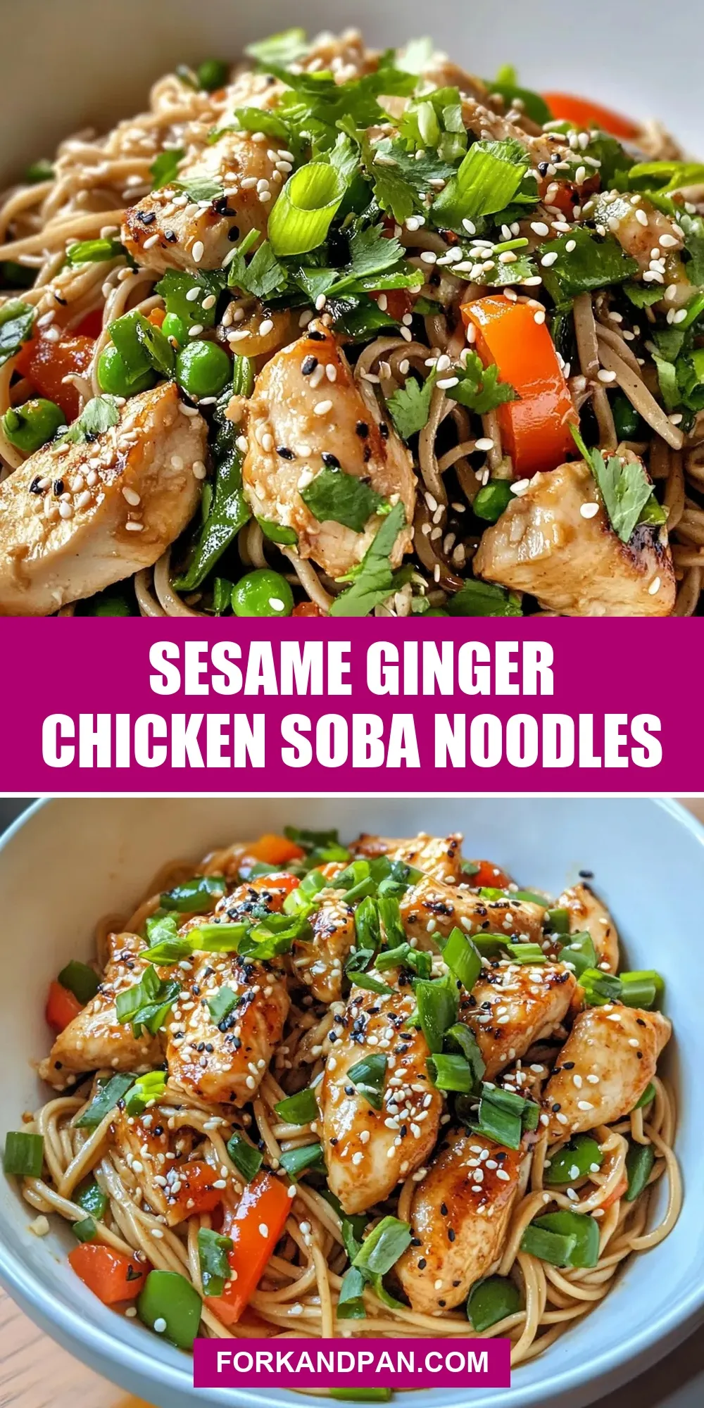 Perfect Sesame Ginger Chicken Soba Noodles