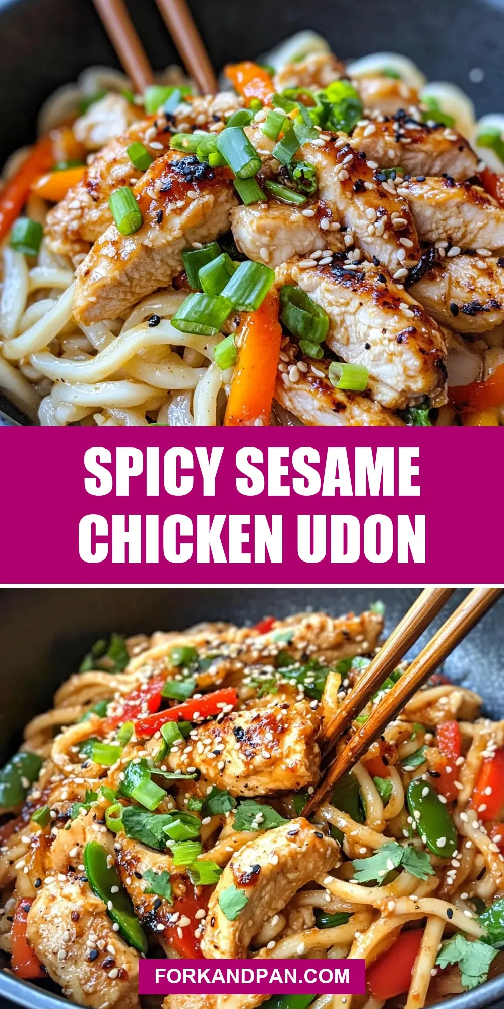 Easy Spicy Sesame Chicken Udon Recipe