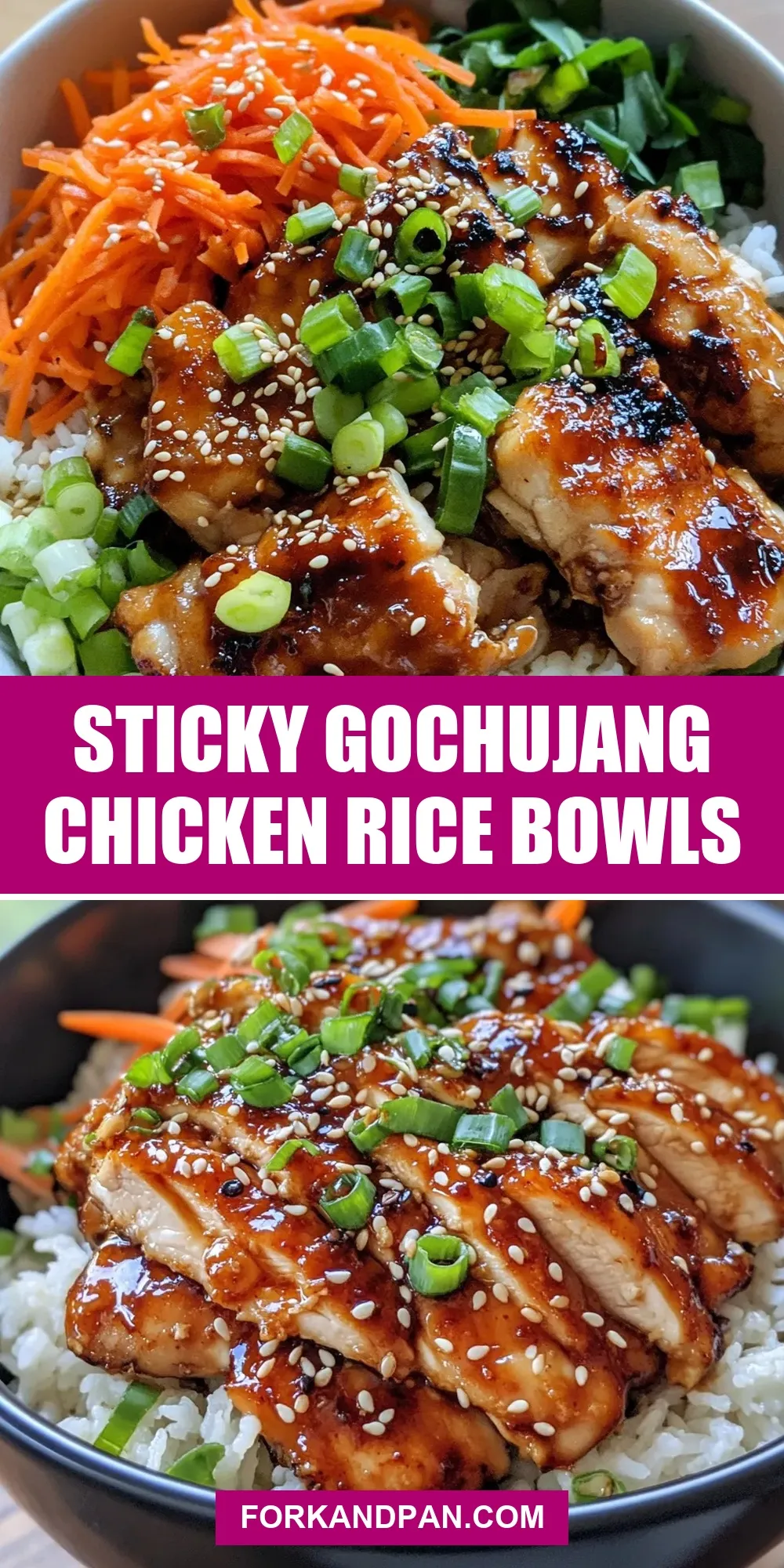 Sticky Gochujang Chicken Rice Bowls (Amazing & Delicious)