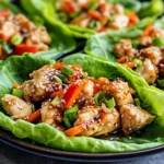 Homemade Asian Sesame Chicken Lettuce Wraps recipe photo