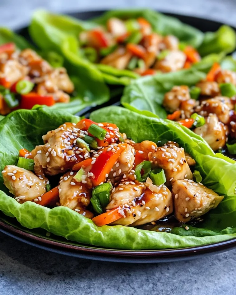 Homemade Asian Sesame Chicken Lettuce Wraps recipe photo