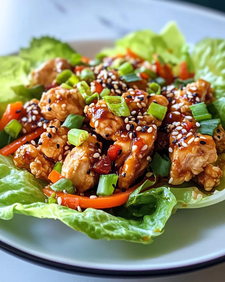 Classic Asian Sesame Chicken Lettuce Wraps dish photo