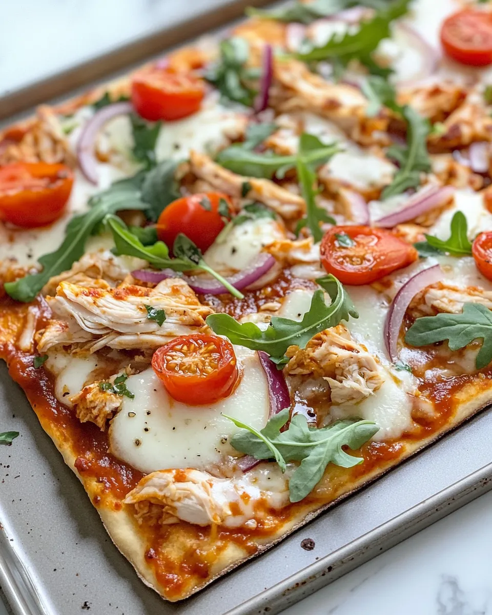 Classic BBQ Chicken Flatbread Pizza with Arugula recipe image