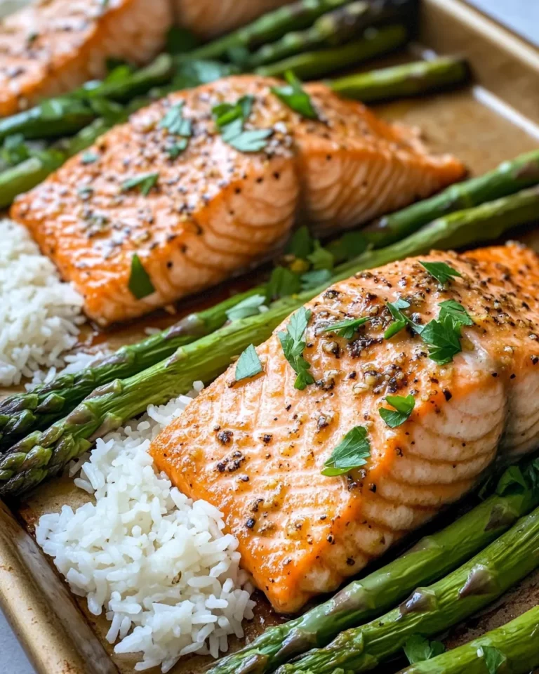 Homemade Baked Honey Mustard Salmon with Asparagus & Rice recipe photo