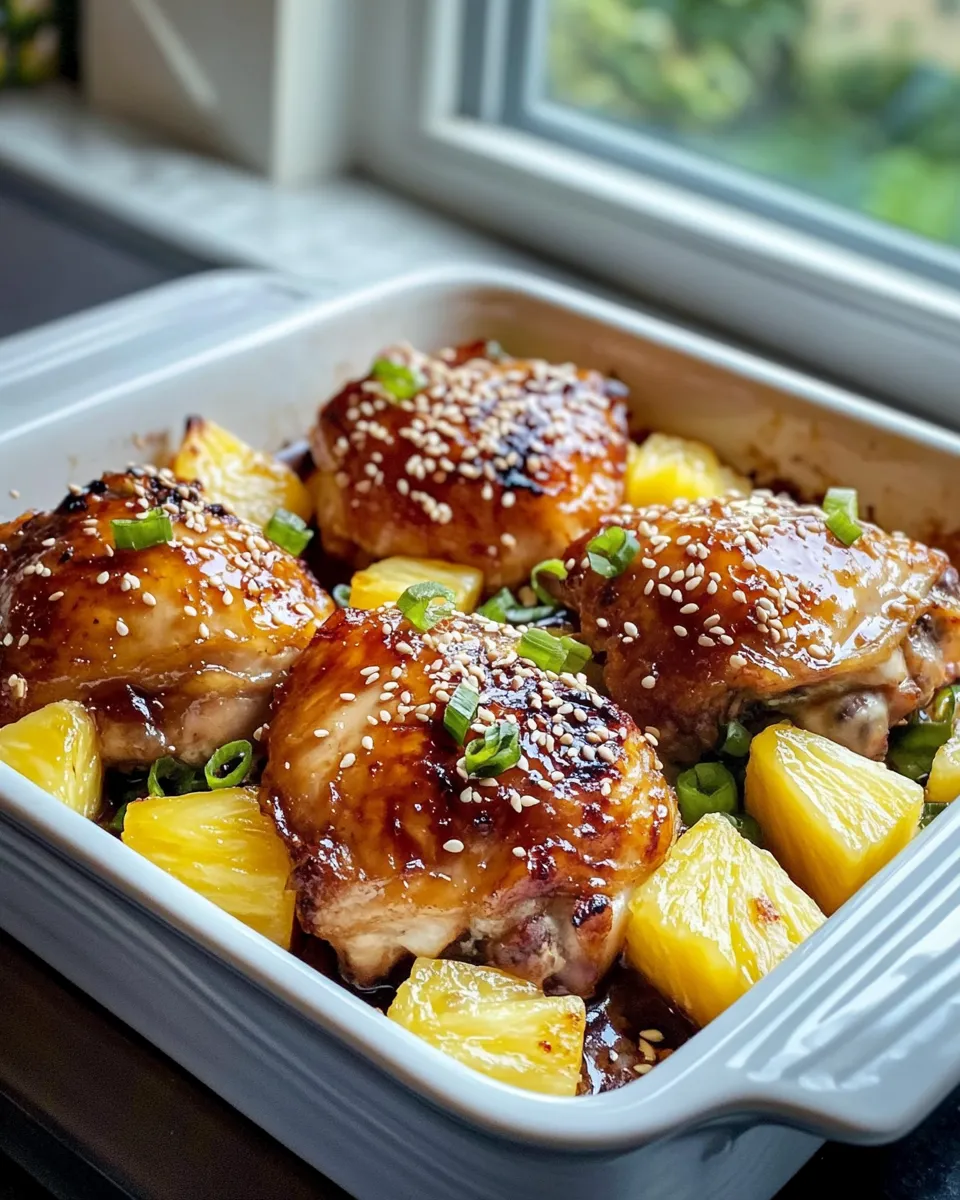 Classic Baked Teriyaki Chicken Thighs with Pineapple dish photo
