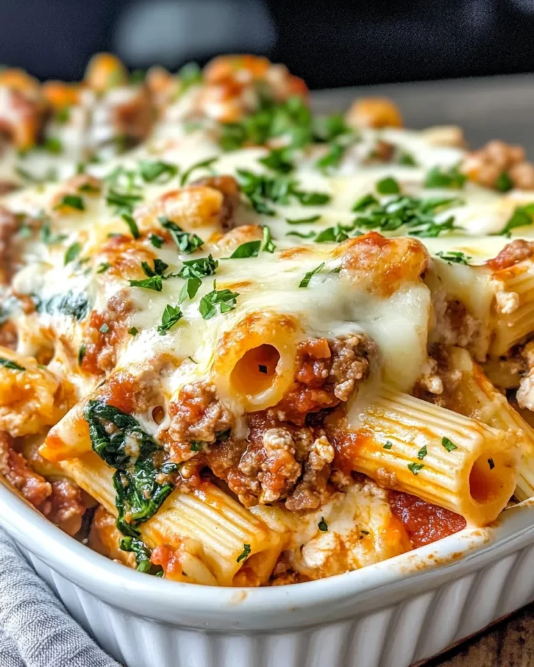 Homemade Baked Ziti with Italian Sausage & Spinach recipe photo