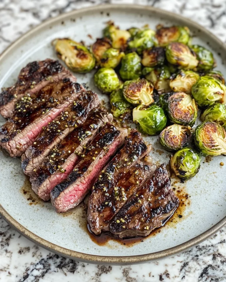 Homemade Balsamic Glazed Steak & Roasted Brussels Sprouts photo