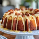 Homemade Butter Pecan Pound Cake with Maple Glaze recipe photo