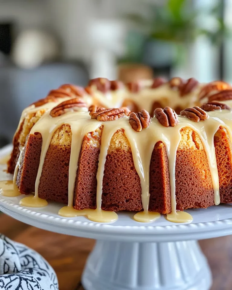 Homemade Butter Pecan Pound Cake with Maple Glaze recipe photo