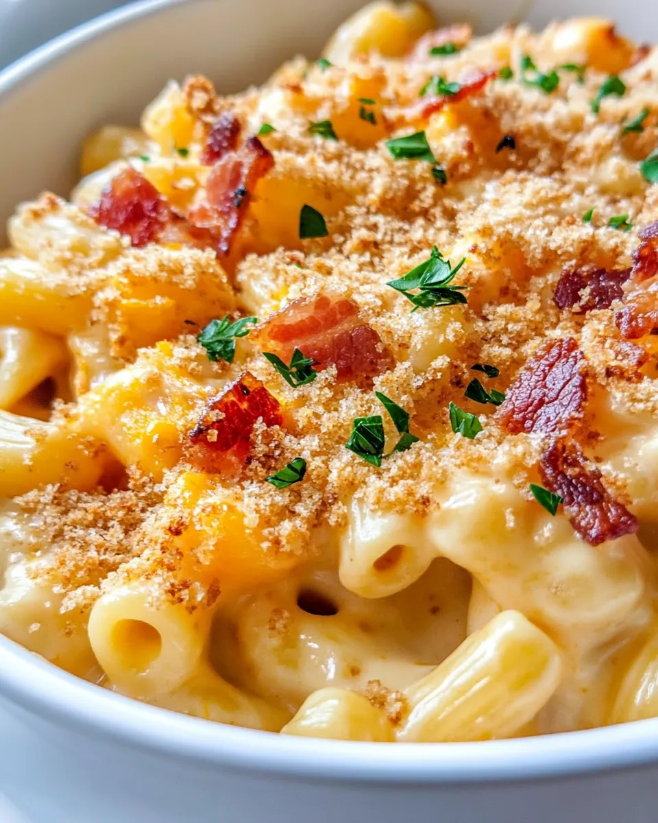 Easy Butternut Squash Mac & Cheese with Bacon food shot