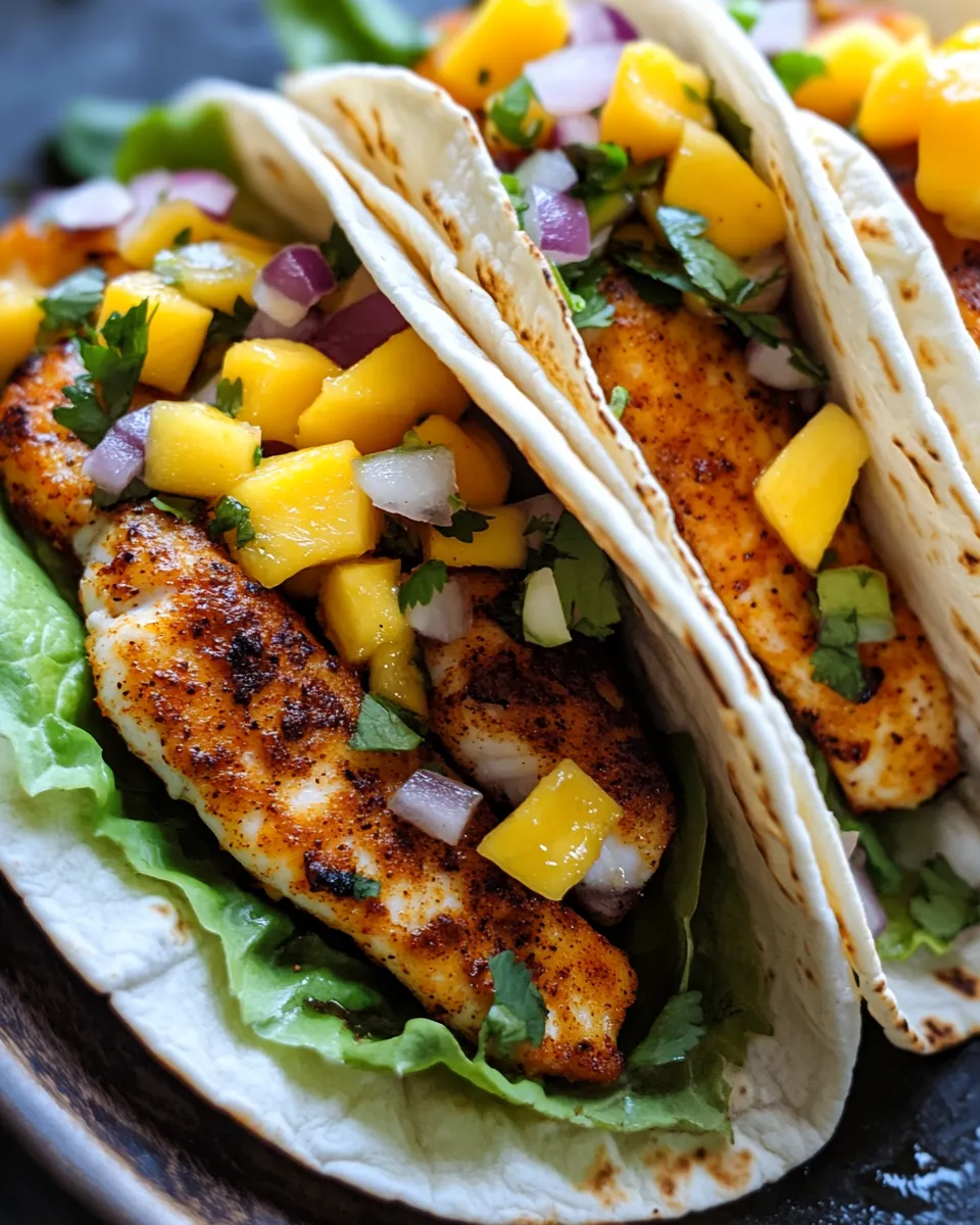 Classic Cajun Blackened Fish Tacos with Mango Salsa image