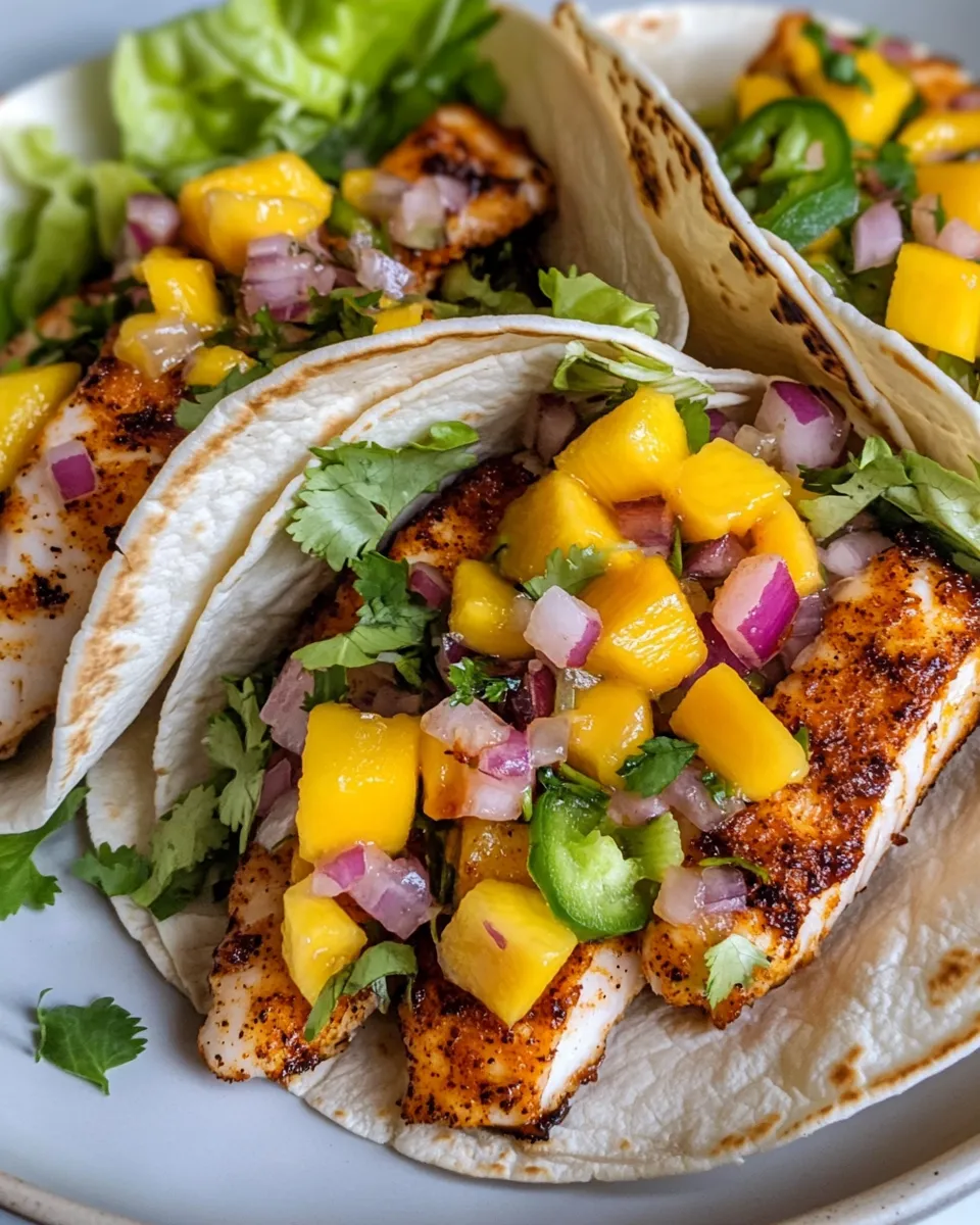 Easy Cajun Blackened Fish Tacos with Mango Salsa recipe photo