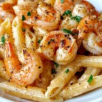 Homemade Cajun Shrimp Alfredo Penne Pasta recipe photo