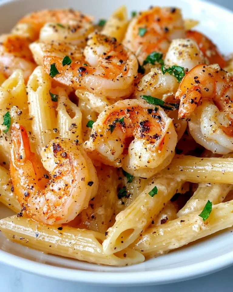 Homemade Cajun Shrimp Alfredo Penne Pasta recipe photo