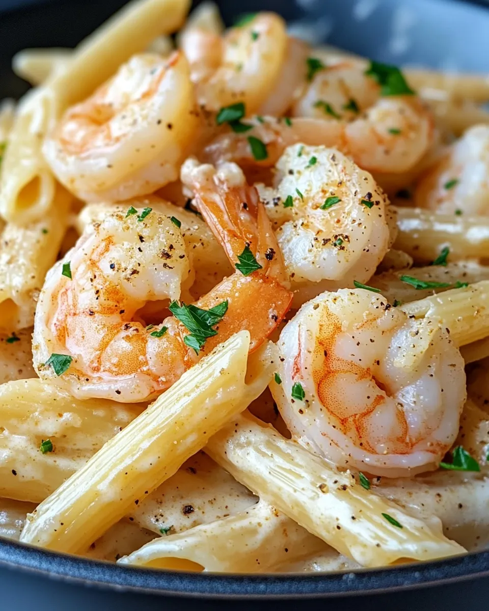 Classic Cajun Shrimp Alfredo Penne Pasta dish photo