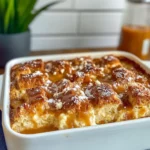 Homemade Caramel Apple Bread Pudding with Cinnamon Glaze photo