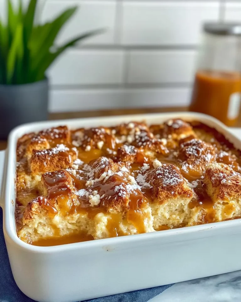 Homemade Caramel Apple Bread Pudding with Cinnamon Glaze photo