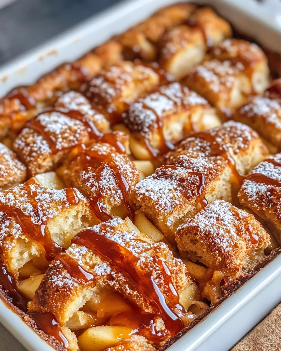 Classic Caramel Apple Bread Pudding with Cinnamon Glaze image
