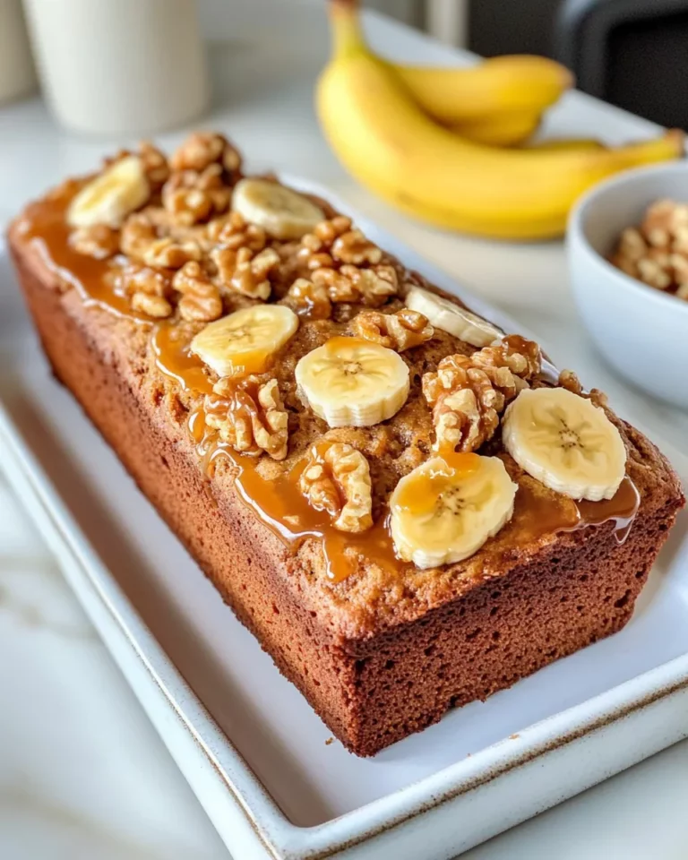 Homemade Caramel Banana Bread with Walnuts recipe photo