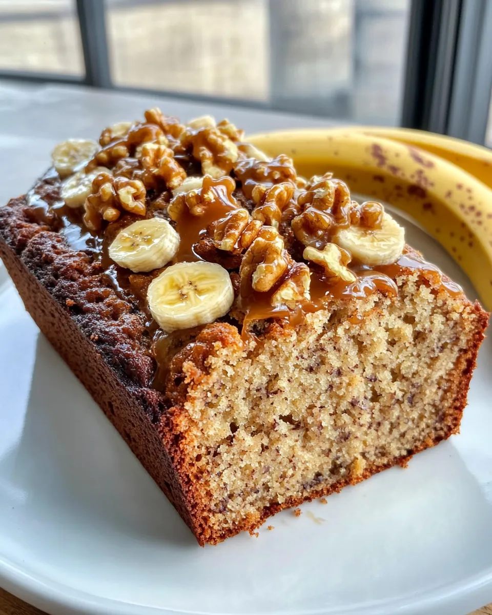 Classic Caramel Banana Bread with Walnuts dish photo