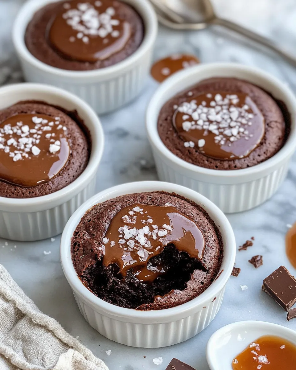 Classic Chocolate Lava Cakes with Sea Salt & Caramel dish photo