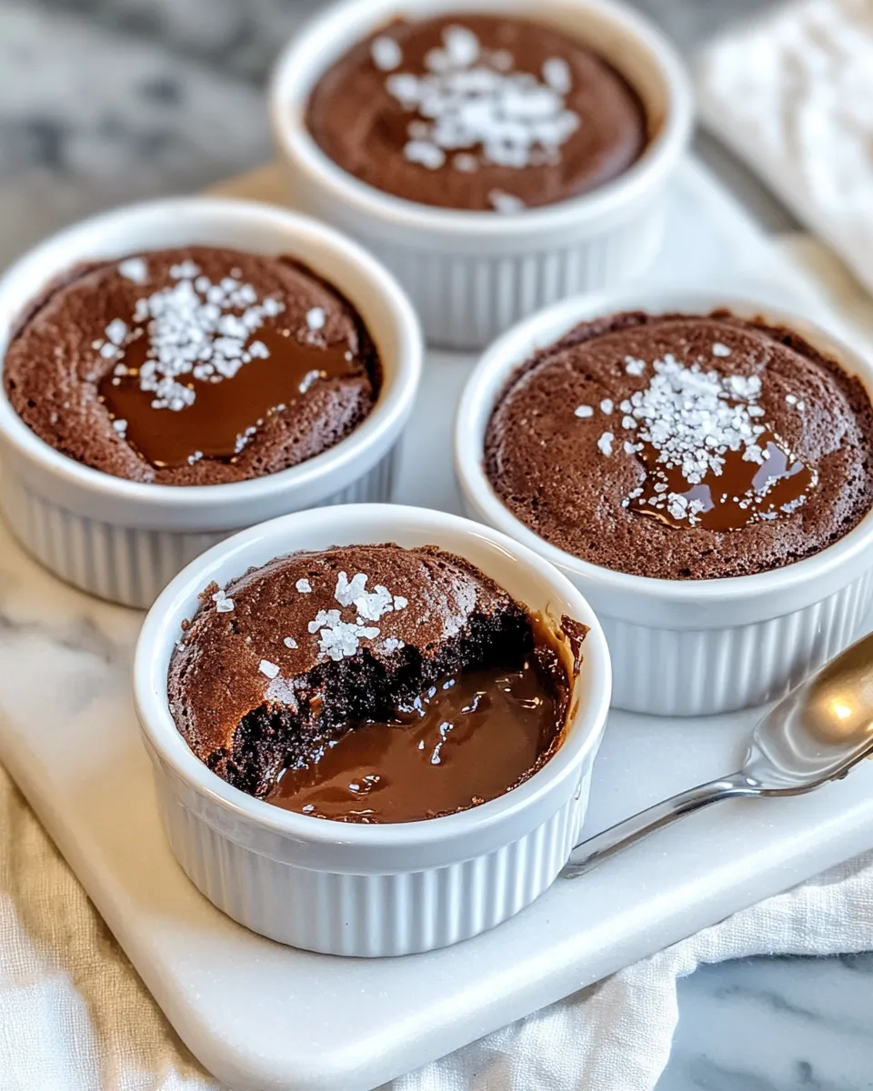 Delicious Chocolate Lava Cakes with Sea Salt & Caramel image