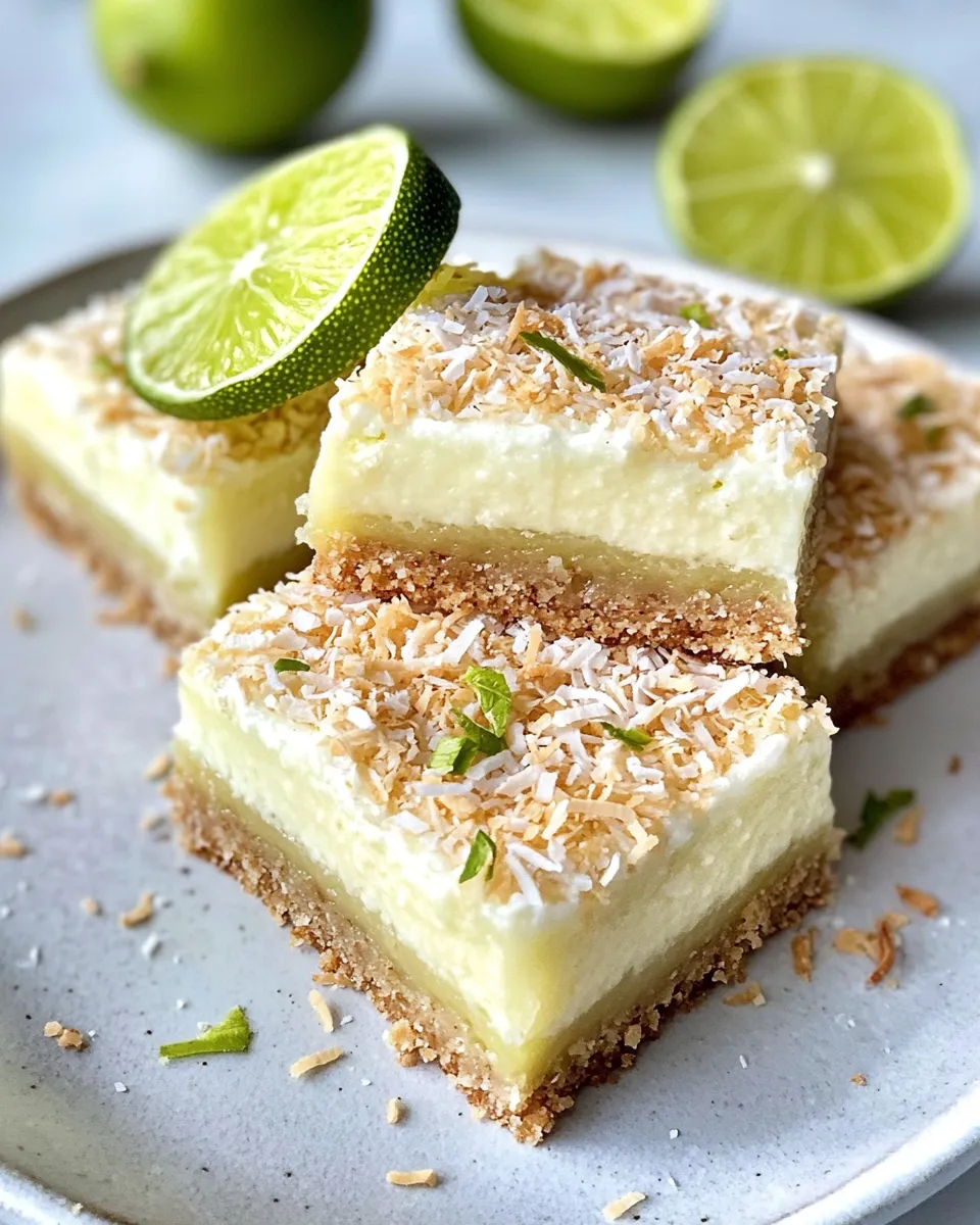 Classic Coconut Lime Bars with Toasted Shredded Coconut dish photo